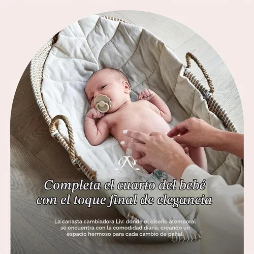Vista 9 de BEBE BASK - Organizador de pañales para bebé, cesta con divisor de algodón Award Winner, Handmade, Seagrass Caddy Basket, Newborn Essentials