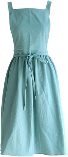 Vista 3 de Delantal vintage para mujer y niñas de jardinería con espalda cruzada y diseño de pinafore