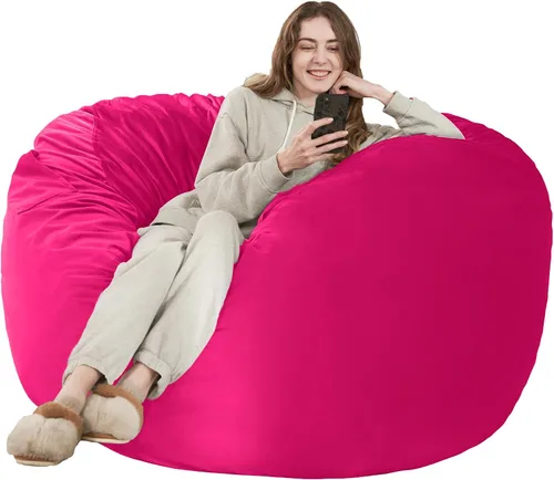Vista 60 de HABUTWAY Silla de Puf de 2 Pies, Puf de 2' de Sillones Pequeños con Relleno, Silla de Puf en Forma de Lágrima de Terciopelo Ultra Suave con Funda