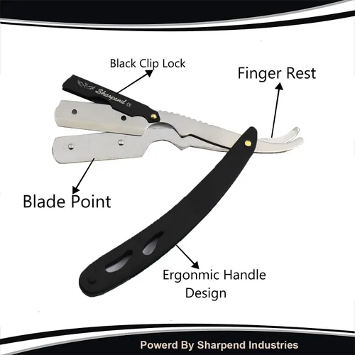 Vista 4 de Sharpend Maquinilla de afeitar recta profesional para hombres Hecho a mano de acero inoxidable Kit de maquinilla de afeitar recta afeitadora