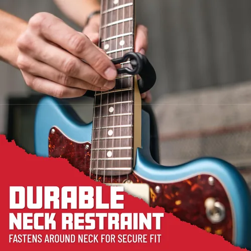 Vista 3 de Gator Frameworks Soporte de guitarra doble ajustable; Sostiene dos guitarras eléctricas o acústicas (GFW-GTR-2000), negro
