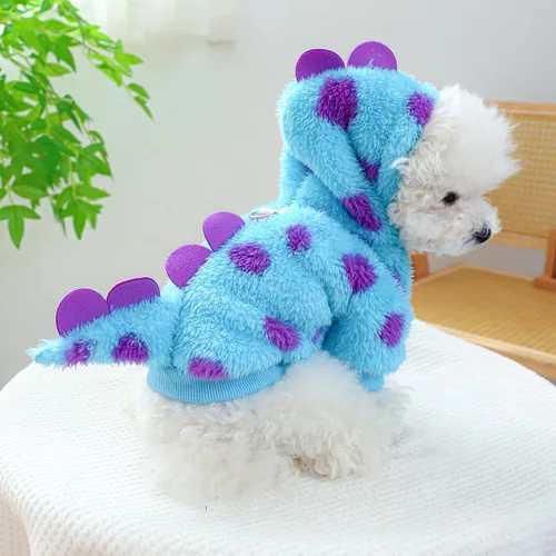 Vista 3 de Sudaderas con capucha para perro, sudadera de forro polar para Halloween, vacaciones, Navidad, suéteres para perro, ropa de invierno para perro