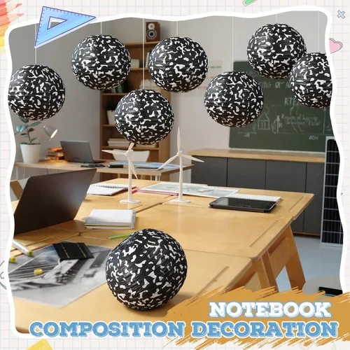 Vista 4 de Honoson 12 linternas de papel de composición para el regreso a clases, decoraciones de fiesta colgantes redondas de 10 pulgadas para aula, oficina