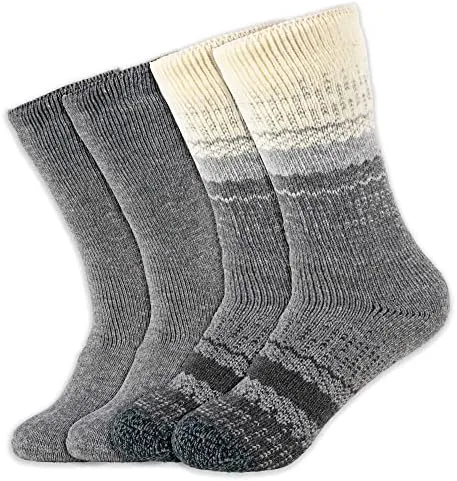 Vista 4 de HOT FEET 2 Pack Warm Cozy Thermal Socks for Women - Thick Insulated Crew for Cold Winter Weather