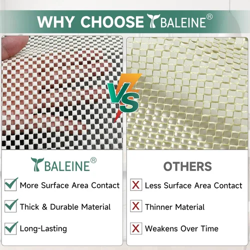 Vista 3 de BALEINE Almohadilla antideslizante para alfombra con agarre para suelos de madera dura, alfombrilla antideslizante extra gruesa debajo
