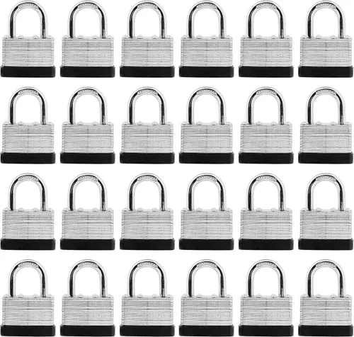Vista 10 de SafiSwords Paquete de 3 candados de acero laminado con llaves iguales, 1-3/4 pulgadas de ancho, juego de candados largos resistentes con las mismas