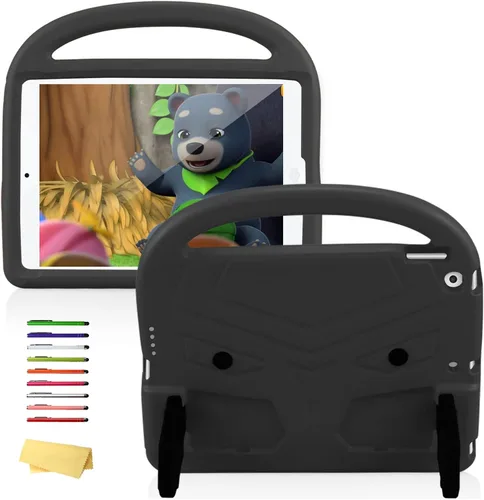 Vista 8 de Funda infantil para iPad de 9ª/8ª/7ª generación de 10.2 pulgadas con mango giratorio/soporte, ligera, suave, espuma EVA, a prueba de golpes, 01#