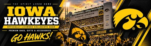 Vista 3 de Iowa Hawkeyes Tote Bags University of Iowa Totes Beach Pool Or Travel Negro