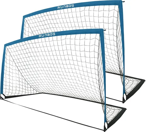 Vista 10 de Portería de fútbol infantil de 9 x 5 pies con bolsa de transporte, red de fútbol plegable portátil para entrenamiento en el patio trasero, uso
