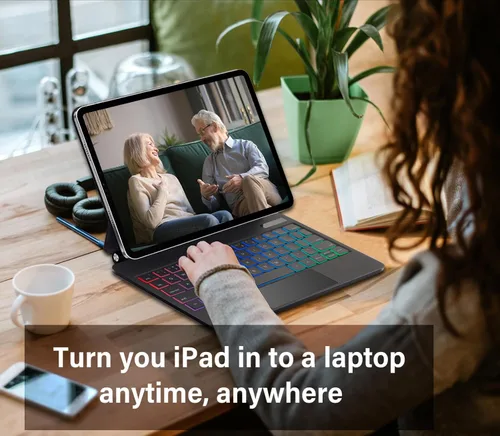 Vista 7 de Touchpad - Funda de teclado mágico para Samsung Galaxy Tab S10 Lite/S10 FE/S9 FE 5G 10.9 pulgadas/Tab S9 S8 S711 pulgadas, cubierta magnética