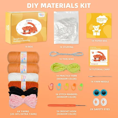 Vista 3 de MOREJMTT Kit de ganchillo para adultos principiantes, aprender a tejer, incluye hilo suave fácil de tejer, tutorial en video paso a paso, gancho