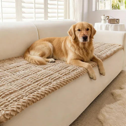 Vista 18 de Funda para sofá para perros lavable, fundas para sofá para mascotas antideslizantes para sofá, manta para sofá de perro peluda para protector de Gris