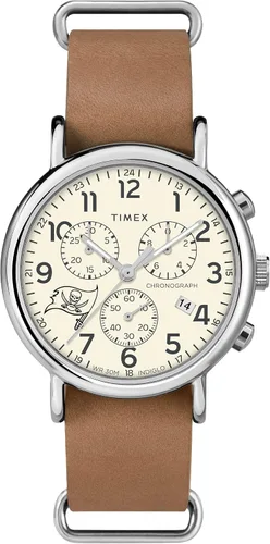 Vista 13 de Timex Tribute NFL Weekender Chrono - Correa de piel de cuarzo para hombre (1.575 in)