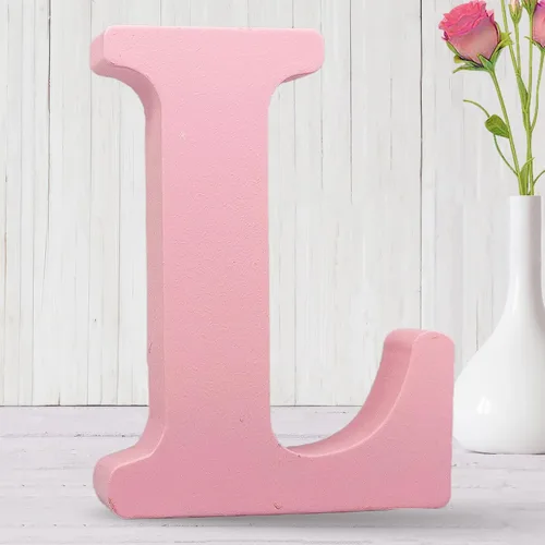 Vista 15 de AOCEAN Letras de madera rosa de 8 pulgadas, letras de madera sin terminar para decoración de pared, letras decorativas de pie, tablero