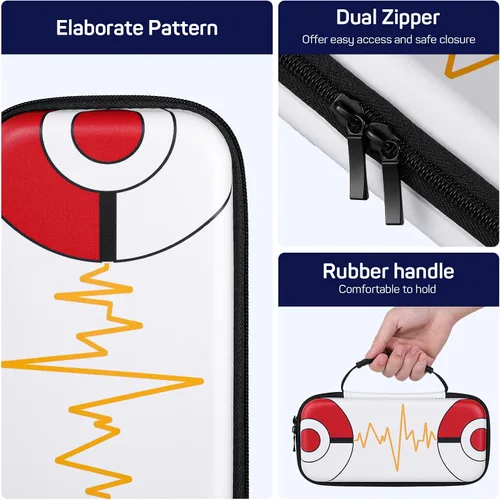 Vista 6 de MoKo Funda de transporte para Nintendo Switch modelo OLED 2021Nintendo Switch, funda de transporte portátil de viaje con 10 ranuras para tarjetas