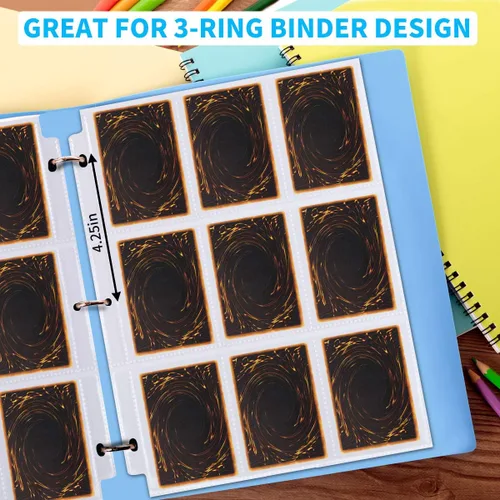 Vista 6 de Protector de páginas de 9 bolsillos – 648 bolsillos premium de doble cara fundas para tarjetas de intercambio de páginas para carpeta de 3 anillas