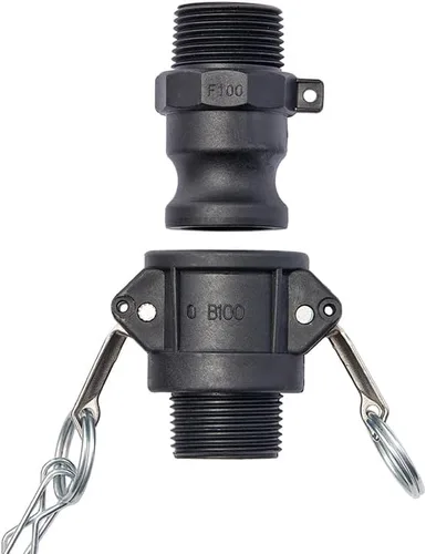 Vista 2 de 2 accesorios de polipropileno Camlock (acoplador hembra de 1 pulgada B x extremo macho) accesorios de manguera de leva y ranura + 2 accesorios