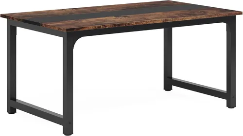 Vista 8 de Tribesigns Mesa de comedor de 63 x 31.5 pulgadas, mesa de cocina industrial para 4-6 personas, mesa de comedor rectangular para comedor, cocina