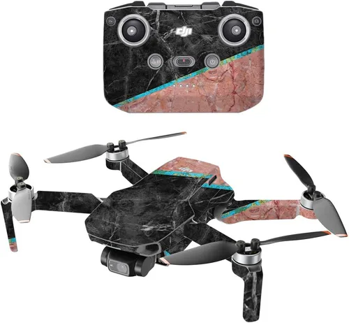 Vista 15 de MightySkins - Compatible con DJI Mini 2 Dron portátil – Mármol ámbar Funda protectora de vinilo duradera y única Fácil de aplicar, quitar