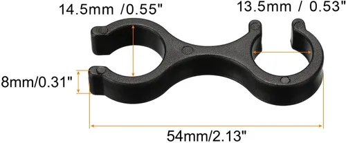 Vista 2 de PATIKIL Clips para bastón de trekking, 6 piezas, accesorios para bastón de pie, conector de hebilla de doble varilla para senderismo al aire libre