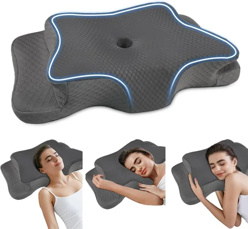 Vista 15 de Almohada Cervical para Alivio del Dolor para Soporte del Cuello, Almohada Ergonómica Ajustable para Dormir Cómodamente, Almohadas Ortopédicas