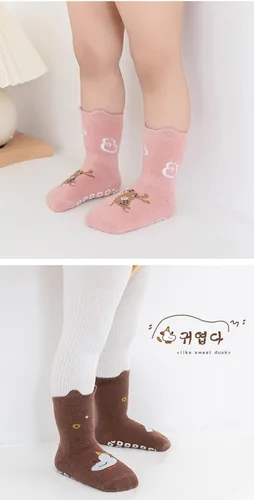 Vista 2 de Calcetines antideslizantes para bebés recién nacidos, calcetines antideslizantes con agarres para niñas y niños