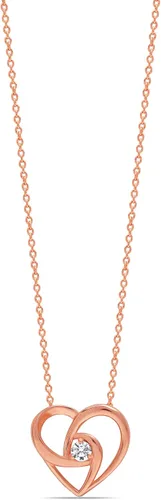 Vista 3 de LeCalla Collar con colgante de corazón de plata de ley 925 para mujeres y adolescentes