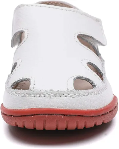 Vista 3 de DADAWEN - Sandalias de pescador con correa de cuero para niña y niño (bebé, niño pequeño, niño grande)