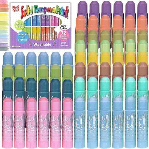 Vista 11 de Kwik Stix - Varillas de pintura de témpera sólidas, 72 colores metálicos, barras de pintura lavables, secado súper rápido, no tóxicas, sin