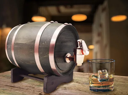 Vista 2 de Godinger Dispensador de licor en barril, dispensador de bebidas de madera - 27.1 fl oz