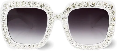 Vista 2 de Gafas de sol cuadradas extra grandes de cristal Elton con diamantes de imitación para concierto