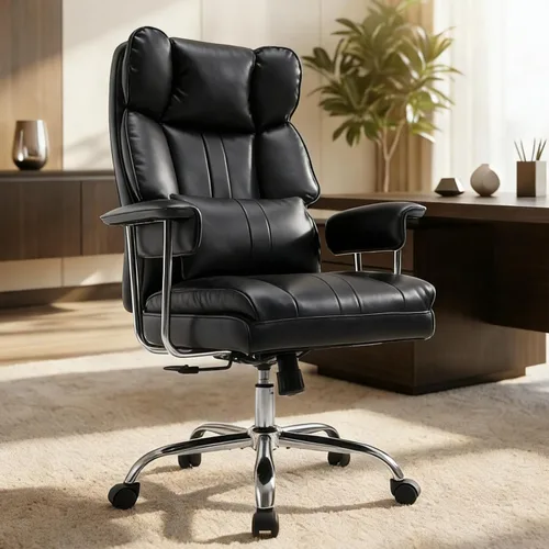Vista 12 de Big and Tall Office Chair 500LBS Heavy Duty Executive Office Chair PU Leather Computer Gaming Chair with Lumbar Support(Beige)