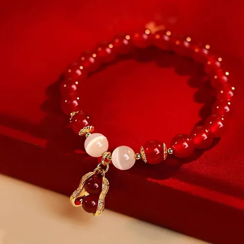 Vista 15 de Pulsera de la suerte para mujeres y hombres, joyería retro sintética con cuentas de ágata, un regalo maravilloso para tus seres queridos