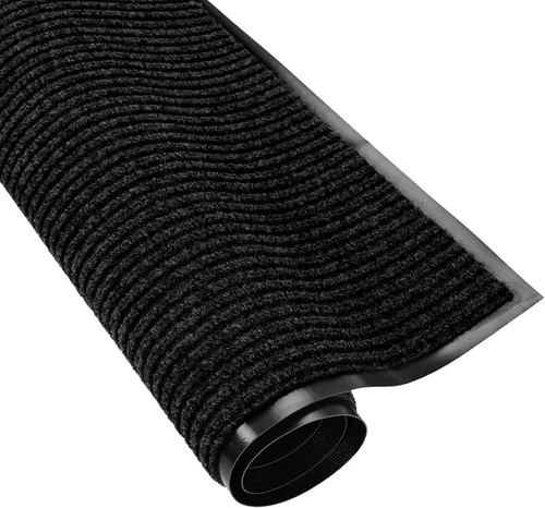 Vista 6 de fani Tapete negro resistente para entrada interior y exterior, impermeable, de perfil bajo, tapete de entrada para puerta delantera, patio, parte