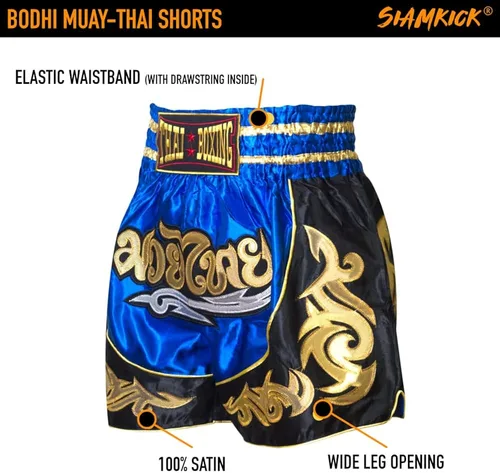 Vista 5 de SIAMKICK Pantalones cortos clásicos de Muay Thai para hombres y mujeres, boxeo, kickboxing, alto grado, artes marciales mixtas, ropa de entrenamiento