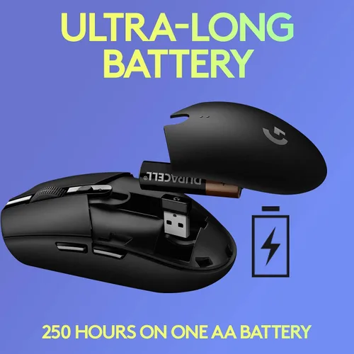 Vista 4 de Logitech G 305 LIGHSTPEED - Mouse inalámbrico para juegos, sensor Hero 12K, 12,000 DPI, ligero, 6 botones programables, duración de la batería