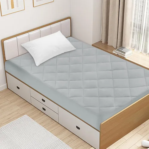 Vista 7 de Protector de Colchón Twin XL Impermeable, Protector de Colchón Tamaño Twin XL Acolchado, Cubrecolchón Ajustable Cobertor de Colchón, Hasta 18 Gris