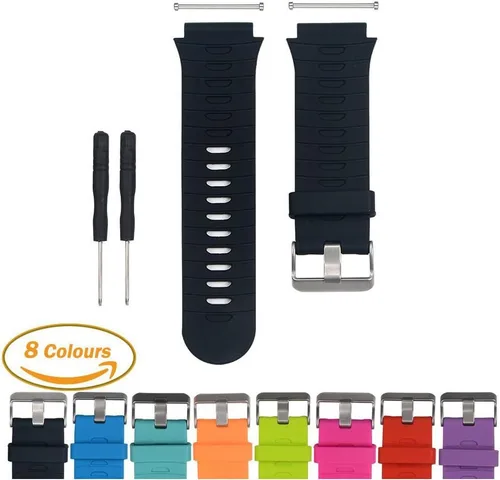 Vista 4 de Correa para reloj Garmin Forerunner 920XT, correa de silicona de repuesto para Garmin Forerunner 920XT Negro