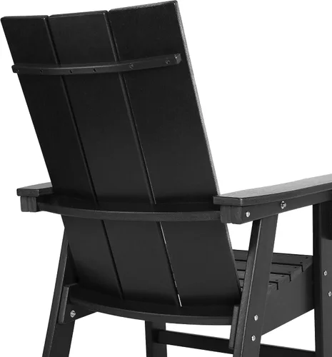 Vista 9 de WestinTrends Ashore - Juego de 2 sillas de comedor Adirondack de plástico HDPE para exteriores, color negro