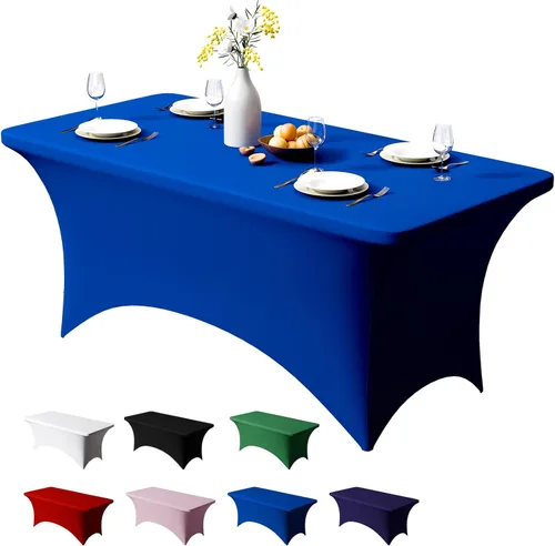Vista 8 de Trlyc Paquete de 1 mantel rectangular de elastano de 4 pies – 48 x 30 pulgadas, resistente a las arrugas, para bodas, fiestas, banquetes, picnic