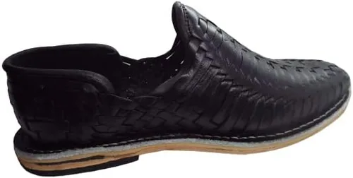 Vista 4 de GCENTERPRISE, Huaraches mexicanos para hombre, huaraches negros, guaraches Mexicanos para Hombre, Rayadillo Negro