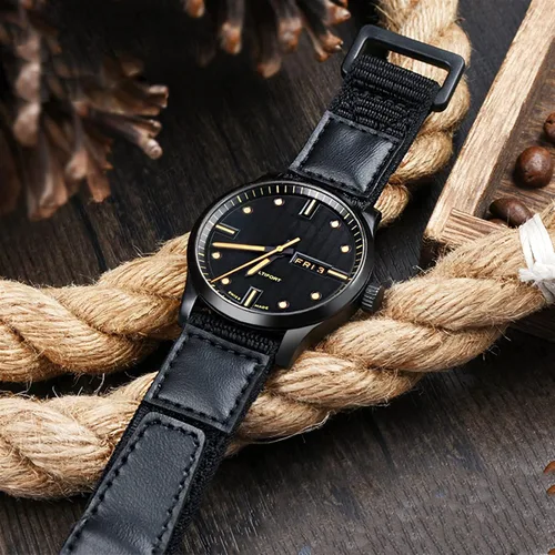 Vista 3 de NRYCR Nylon nato watch strap for S-eiko no.5 007 m-ido,For Samsung Gear S3,For huaweiGT2 sport watchband 22mm Classic black watch band