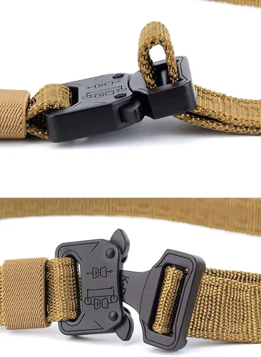 Vista 4 de Flygo - Cinturón táctico de nailon para hombre de 1.5 in, resistente, de liberación rápida
