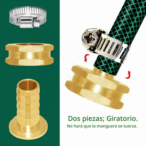 Vista 6 de Joywayus - Conector de reparación de manguera de jardín de latón de 4 piezas, púas de 1/2 pulgada x 3/4 pulgadas GHT