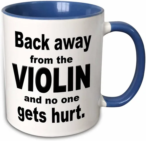 Vista 10 de 3dRose Back Away From The Violin And No One Gets Hurt - Taza negra de dos tonos, 11 onzas