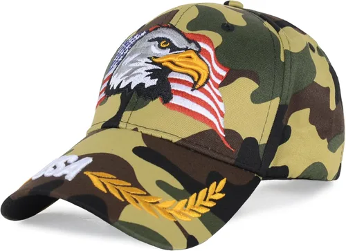 Vista 8 de Anna-Kaci Gorra de béisbol con velcro ajustable en relieve en 3D con bandera estadounidense de Estados Unidos
