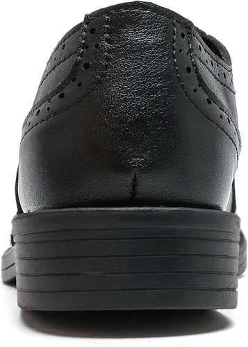 Vista 3 de DADAWEN Zapatos Oxford clásicos de cuero con cordones para niño, zapatos Oxford cómodos para uniforme escolar, boda, iglesia, zapatos de vestir