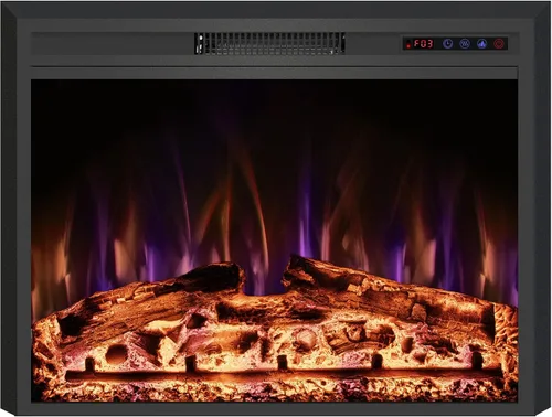 Vista 11 de Inserto de chimenea eléctrica de 26 pulgadas de ancho, 6 niveles de brillo, 5 velocidades de llama, 62-82 ℉, temporizador y control remoto, chimenea