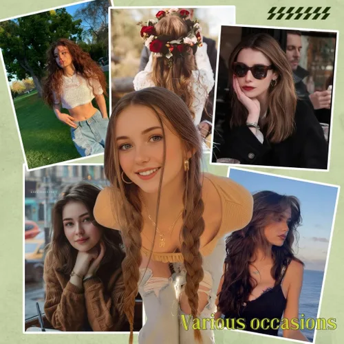 Vista 144 de RUNATURE Extensiones de cabello humano con punta en U, color marrón ceniza a rubio platino