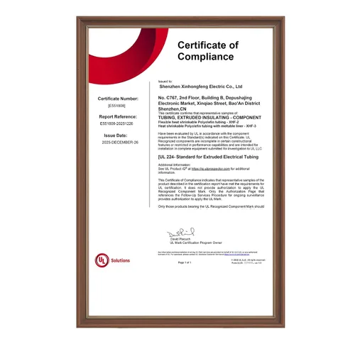 Vista 3 de XHF Rollo de tubo termorretráctil de 20 pies y 1-1/2 pulgadas con certificación UL 2:1, tubo retráctil industrial eléctrico para aislamiento
